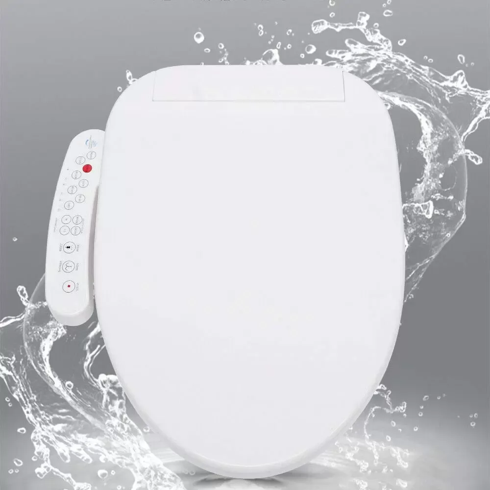 Elektrisch Bidet Sitz Smart Dusch WC-Sitze mit Düse Toilettensitz Gewärmter Sitz Toilettendeckel Bidet Aufsatz Weiß
