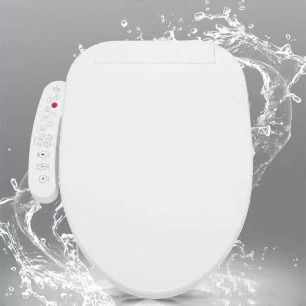 Elektrisch Bidet Sitz Smart Dusch WC-Sitze mit Düse Toilettensitz Gewärmter Sitz Toilettendeckel Bidet Aufsatz Weiß