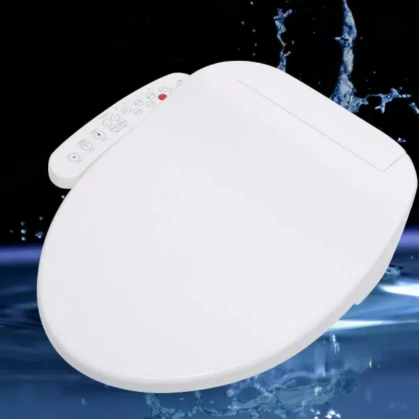 Elektrisch Bidet Sitz Smart Dusch WC-Sitze mit Düse Toilettensitz Gewärmter Sitz Toilettendeckel Bidet Aufsatz Weiß