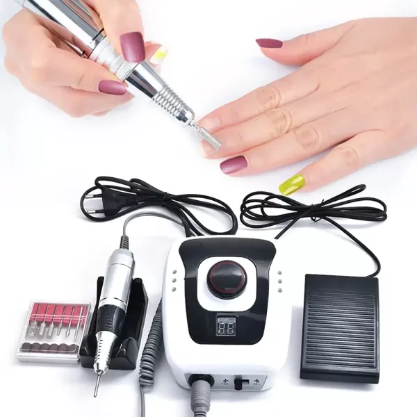 Elektrische Nagelfräser Set 35000 u/Min Verstellbare Geschwindigkei Nagelfeile Maniküre set