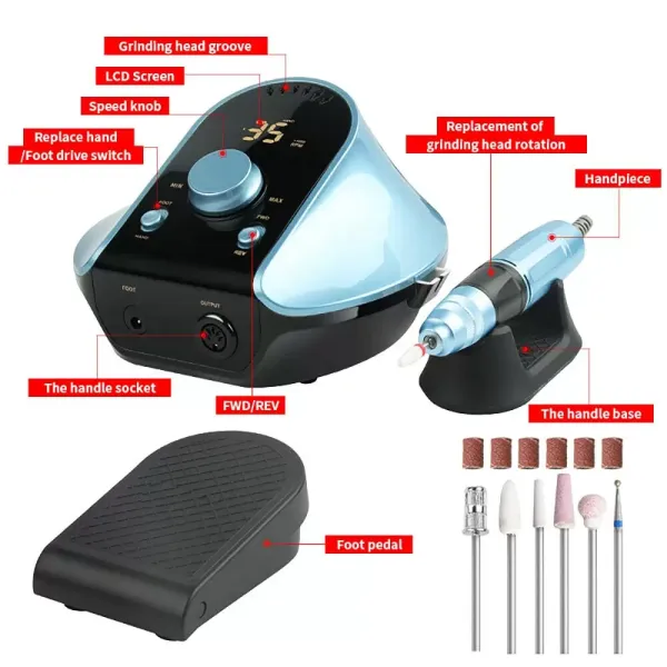Elektrische Nagelfeile Nagelfräser Maniküre Set Nagelmaschine Schleifbohrer Nagel Fräser