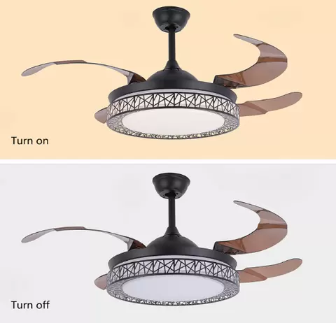 42" LED Deckenleuchte Dimmbar Deckenlampe mit 4 Einziehbare Flügel