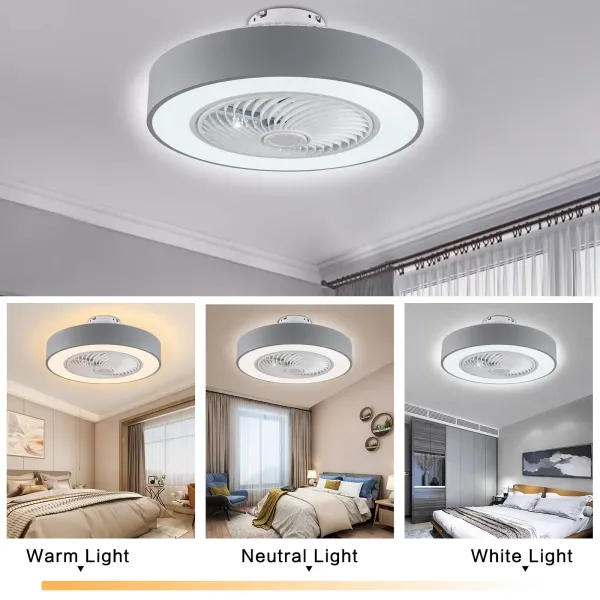 22 Zoll 48W LED Deckenventilator mit Beleuchtung und Fernbedienung Ventilator Lampe