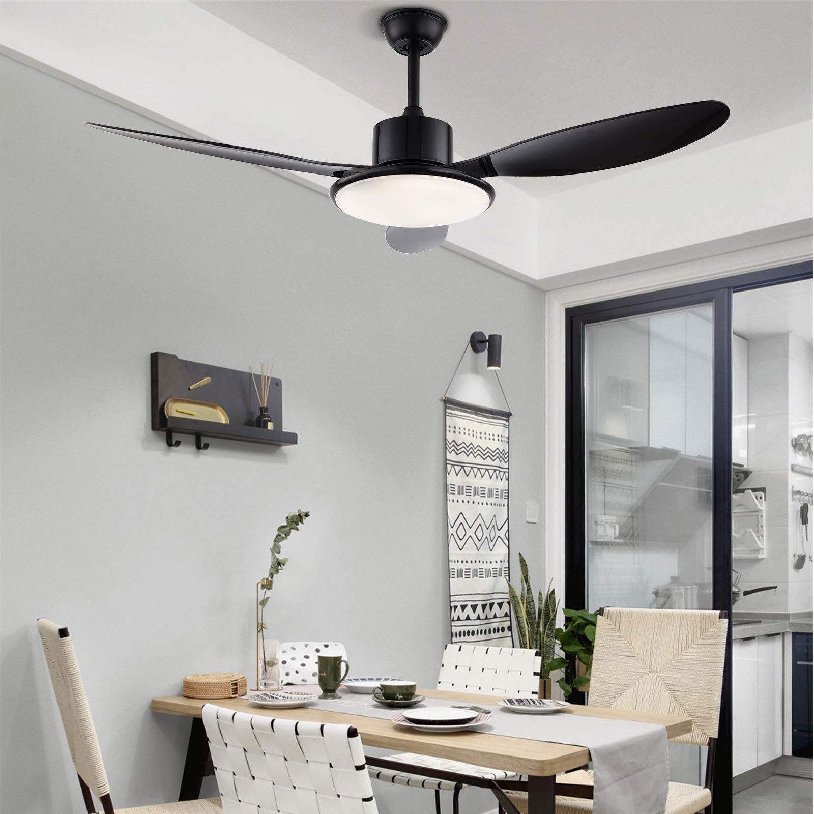LED-Leuchten Deckenventilatoren mit Lampe mit CCT Dimmbar und Fernbedienung