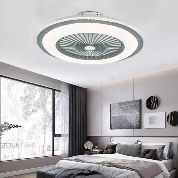 23 Zoll Lüfter Kronleuchter Deckenventilator mit Beleuchtung (grau)