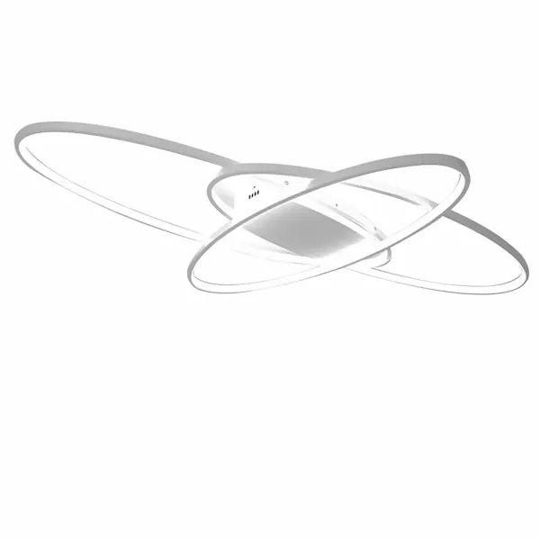 Deckenleuchte Dimmbar LED 3 Ring Kronleuchter Moderne Beleuchtung Dekor Lampe 70W Weiß