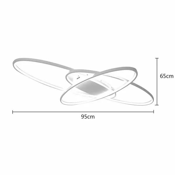 Deckenleuchte Dimmbar LED 3 Ring Kronleuchter Moderne Beleuchtung Dekor Lampe 70W Weiß