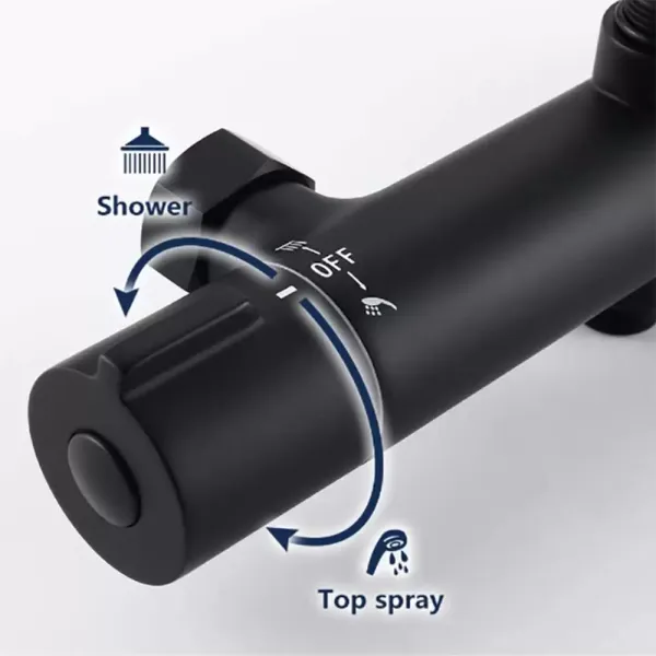 Duschsystem Dusche Armatur mit Thermostat 3 Strahlarten mit Anti-Verbrühungs-Duschsystem mit Kopfbrause Schwarz