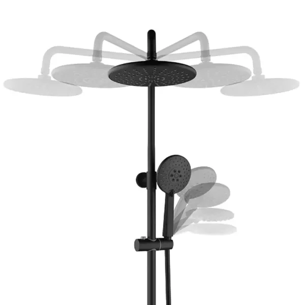 Duschsystem Dusche Armatur mit Thermostat 3 Strahlarten mit Anti-Verbrühungs-Duschsystem mit Kopfbrause Schwarz Duschsystem Dusche Armatur mit Thermostat 3 Strahlarten mit Anti-Verbrühungs-Duschsystem mit Kopfbrause Schwarz
