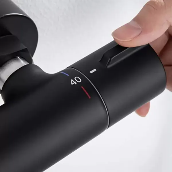 Duschsystem Dusche Armatur mit Thermostat 3 Strahlarten mit Anti-Verbrühungs-Duschsystem mit Kopfbrause Schwarz