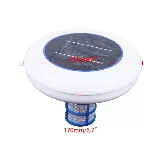 Solar Pool Ionisator, Silber Ionen Schwimmbad Reiniger Wasserreinigung mit Reinigungsbürste