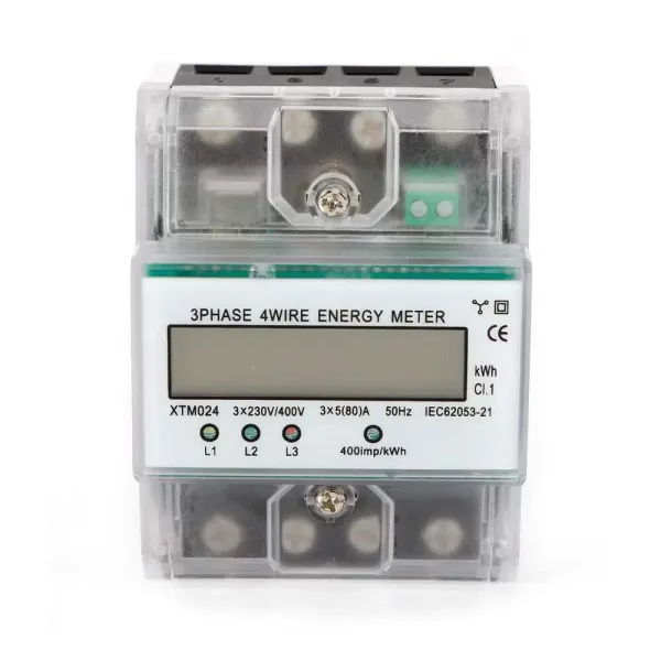 Digitaler 3-Phasen Stromzähler 4-Draht Messgerät Drehstromzähler mit digitalen LCD
