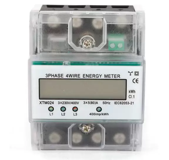 Digitaler 3-Phasen Stromzähler 4-Draht Messgerät Drehstromzähler mit digitalen LCD