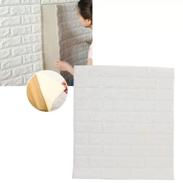 3D PE Foam Wandtapete Steinoptik Selbstklebend Anti-Collision Wandpaneele