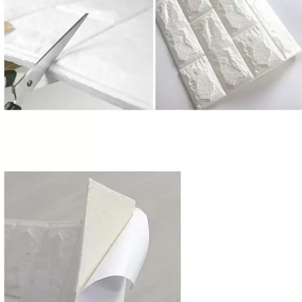 3D PE Foam Wandtapete Steinoptik Selbstklebend Anti-Collision Wandpaneele