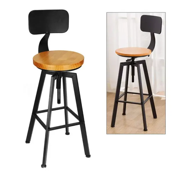 2er Barhocker Barstühle mit Fußstütze Vintage Frühstücksbar