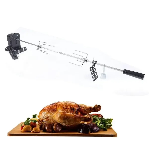 220V BBQ Grillspieß mit Edelstahl Motor Rotisserie Drehspieß Gasgrill Set