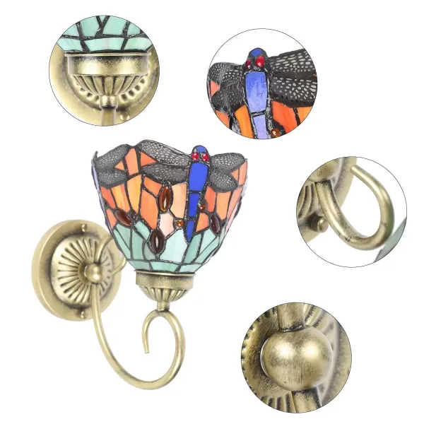 Wandleuchte LED Wandleuchten Buntglas Korridor Licht Libelle Spiegel Frontleuchte