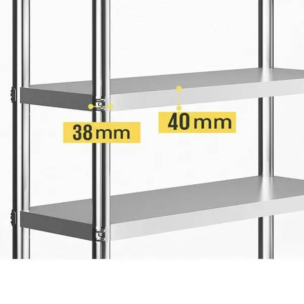 3 Böden Edelstahl Regal Küche Regal Lagerregal Aufbewahrungsregal bis 50kg 80x80x40cm