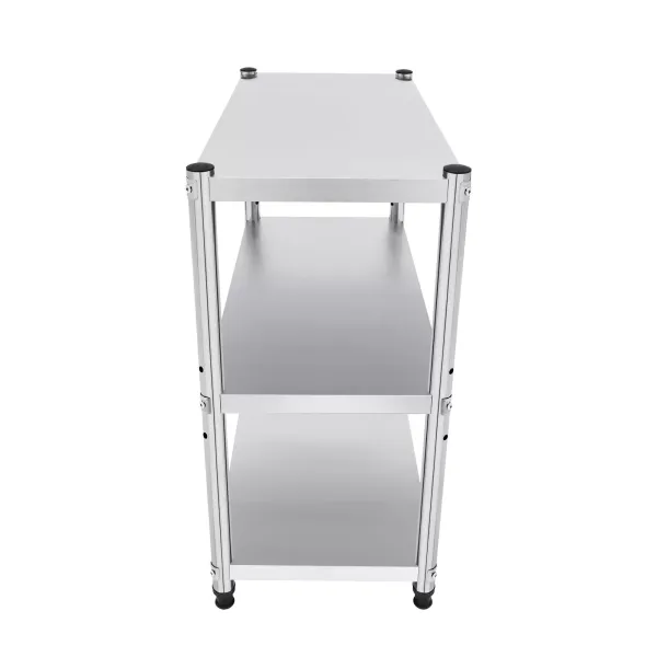 3 Böden Edelstahl Regal Küche Regal Lagerregal Aufbewahrungsregal bis 50kg 80x80x40cm