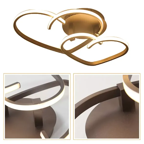 LED Moderne Deckenleuchte Stufenlos Dimmbare Herzform Design mit Fernbedienung Schlafzimmer Lampe