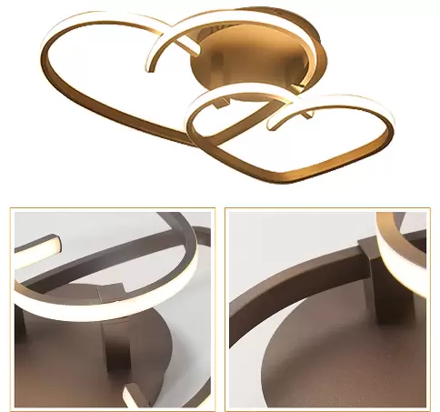 LED Moderne Deckenleuchte Stufenlos Dimmbare Herzform Design mit Fernbedienung Schlafzimmer Lampe