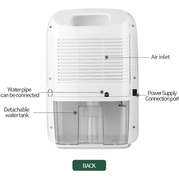 Elektrischer Luftentfeuchter mit Ablassschlauch 2.5L Wassertank Luftentfeuchtung Leiser Raumtrockner