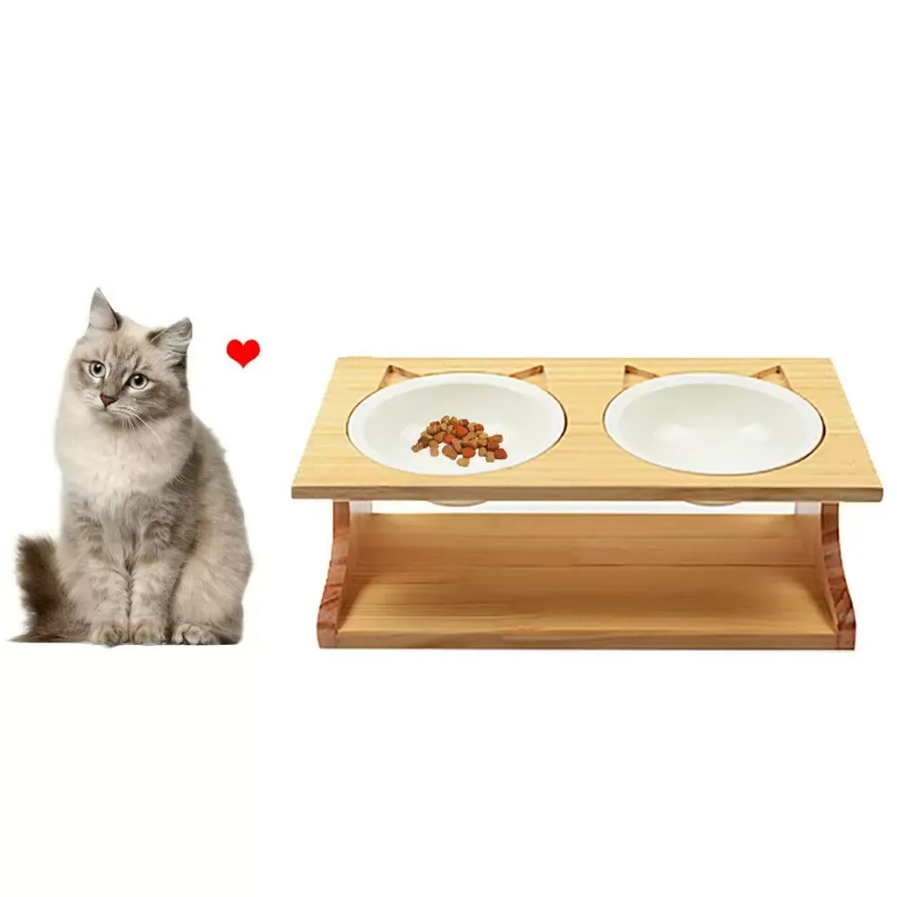 CNCEST Futterstation fr Katzen und Kleine Hunde, 2er Futternapf Set