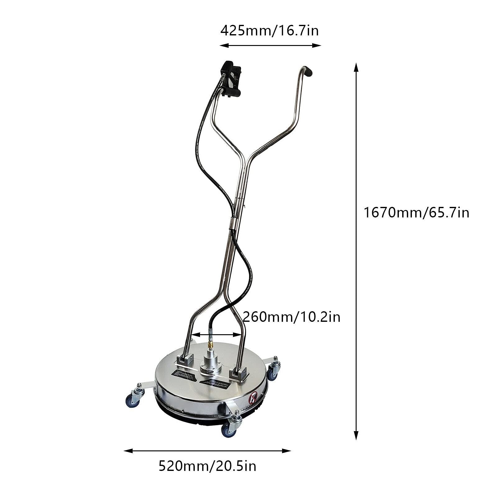 CNCEST Hochdruckreiniger 20 Zoll, Oberflächenreiniger, Flächenreiniger für Edelstahl, Boden 4000PSI 6.6 GPM CNCEST Hochdruckreiniger 20 Zoll, Oberflächenreiniger, Flächenreiniger für Edelstahl, Boden 4000PSI 6.6 GPM