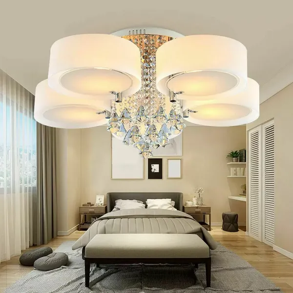 Kronleuchter Modern Modern Kristall Deckenlampe Hängeleuchte Kronleuchter 5 heads mit Fernbedienung