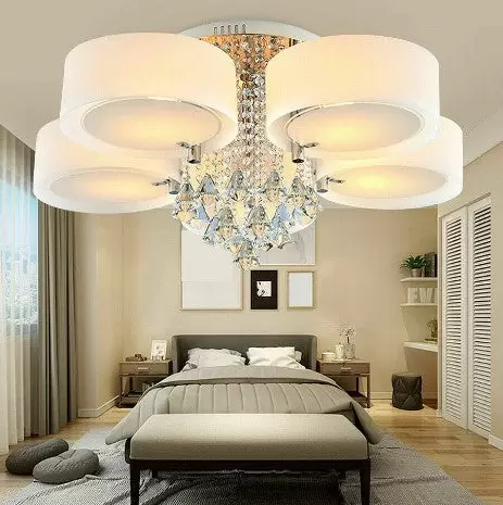 Kronleuchter Modern Modern Kristall Deckenlampe Hängeleuchte Kronleuchter 5 heads mit Fernbedienung