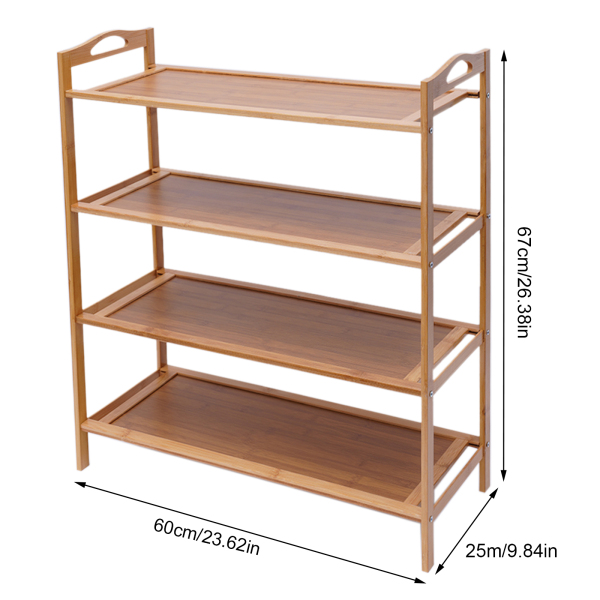 Schuhablage mit 4 Ebenen, Offene Schuhablage, Schuhablage für Eingangsbereich, Flur und etc., 70*25*67cm, Farbe Holz Schuhablage mit 4 Ebenen, Offene Schuhablage, Schuhablage für Eingangsbereich, Flur und etc., 70*25*67cm, Farbe Holz
