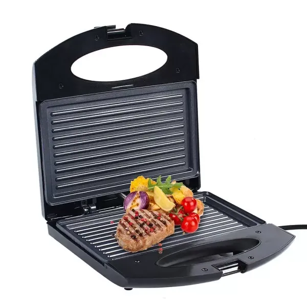 600-750W Doppelseitiger Kontaktgrill Tisch Elektro Grill Steakmaschine Heizmaschine