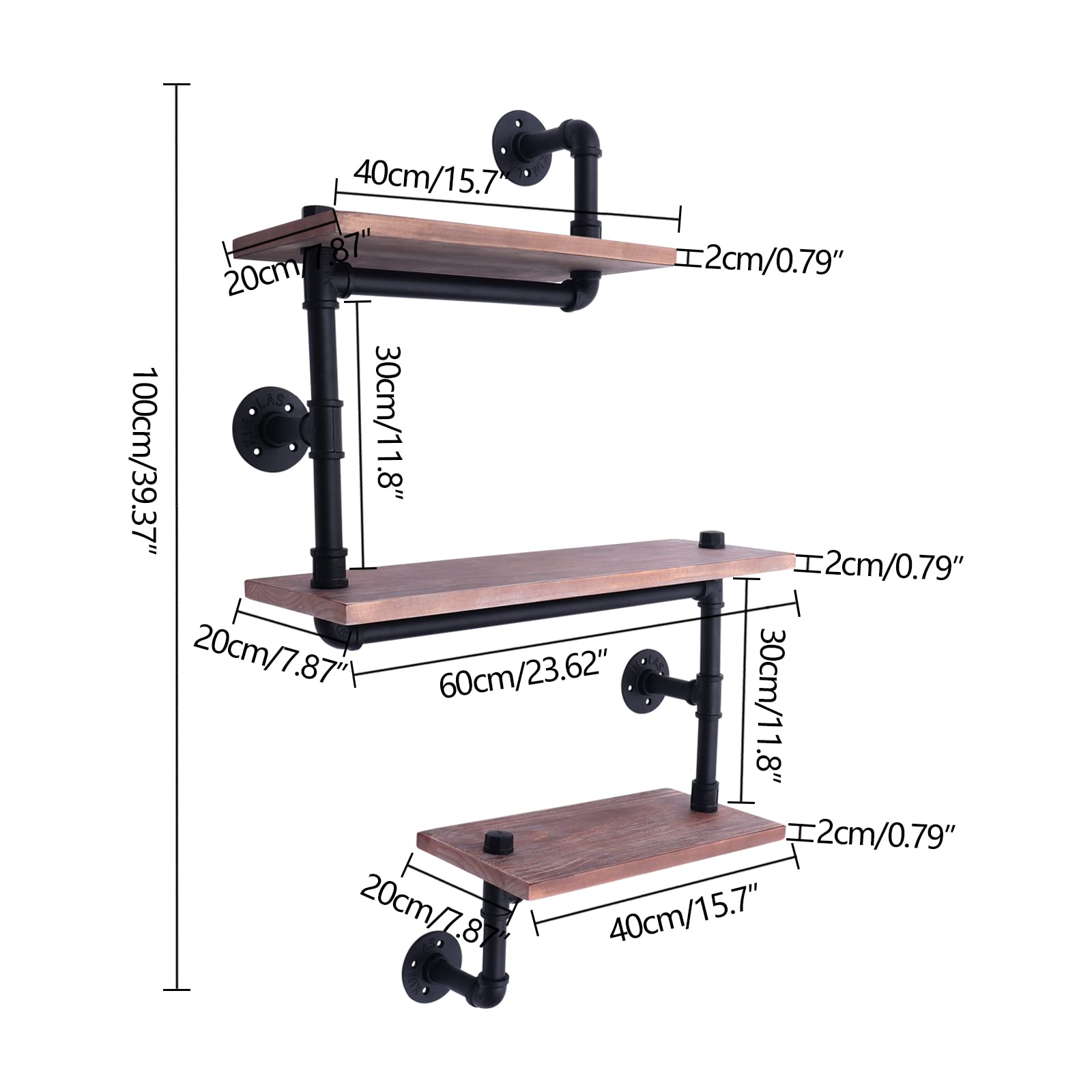 3er Set Wandregal Schweberegal Retro Industrial Wall Shelf Holder Retro Wall Ledge Floating Pipe Shelf 3er Set Wandregal Schweberegal Retro Industrial Wall Shelf Holder Retro Wall Ledge Floating Pipe Shelf