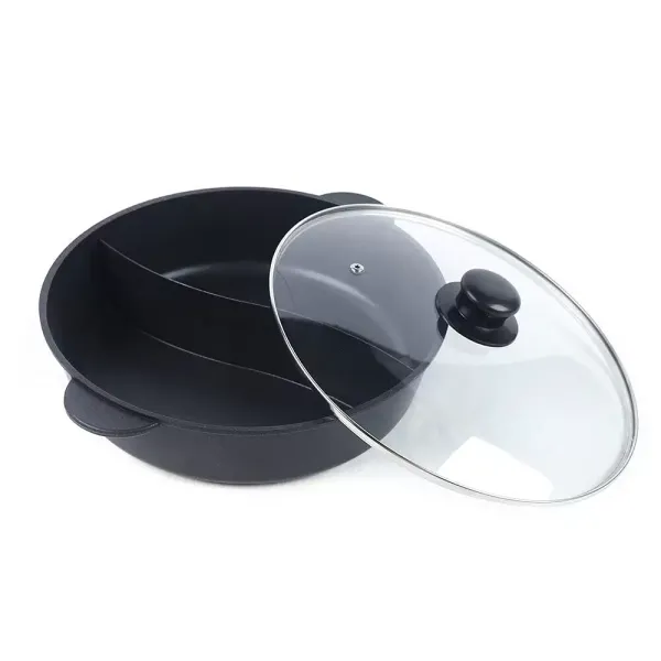 2in1 Elektrische Hot Pots+Grillpfanne Multifunktions Grillplatte Heißen Topf Antihaft Mandarinente Topf