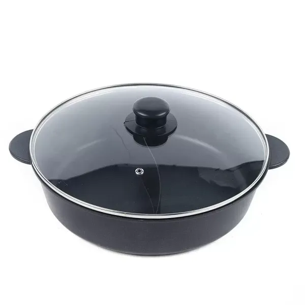 2in1 Elektrische Hot Pots+Grillpfanne Multifunktions Grillplatte Heißen Topf Antihaft Mandarinente Topf