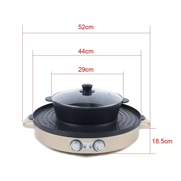 2in1 Elektrische Hot Pots+Grillpfanne Multifunktions Grillplatte Heißen Topf Antihaft Mandarinente Topf 2in1 Elektrische Hot Pots+Grillpfanne Multifunktions Grillplatte Heißen Topf Antihaft Mandarinente Topf