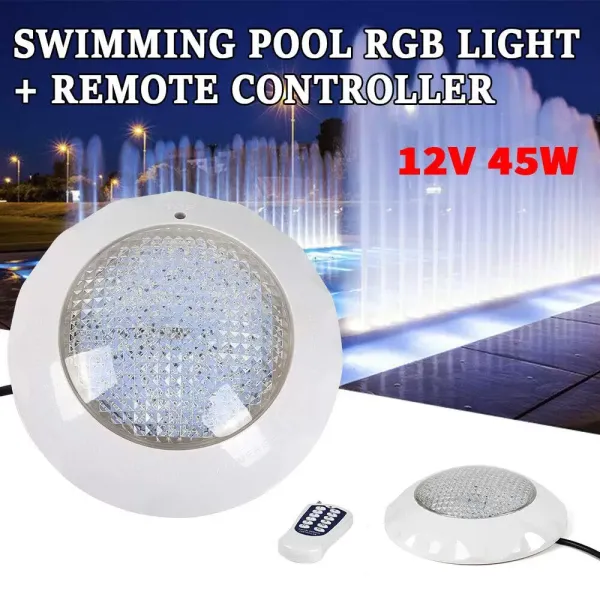 45W Schwimmbad Unterwasser Scheinwerfer Poollicht Poollampe 7 Farben 460LED IP68