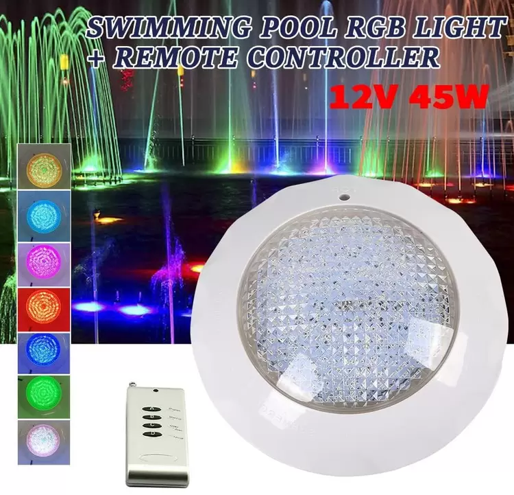 45W Schwimmbad Unterwasser Scheinwerfer Poollicht Poollampe 7 Farben 460LED IP68