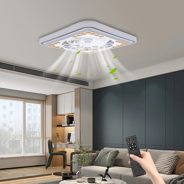 Quadratischer Beleuchtungsventilator LED-Licht mit Fernbedienung verstellbarer Ventilator Deckenleuchte