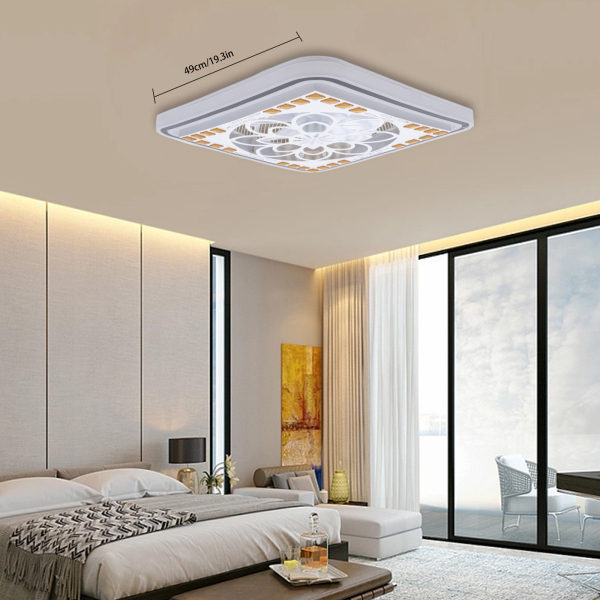 Quadratischer Beleuchtungsventilator LED-Licht mit Fernbedienung verstellbarer Ventilator Deckenleuchte