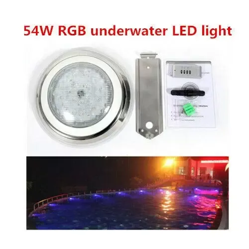 LED Poolbeleuchtung Unterwasser 54W RGB Mit Fernbedienung Poolbeleuchtung Wasserdicht