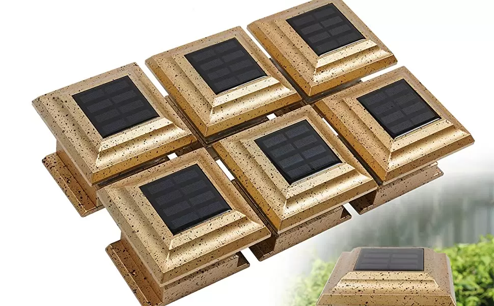 6x Solar Zaunpfosten Kappe LED Licht Außenleuchte Garten Beleuchtung Licht DHL