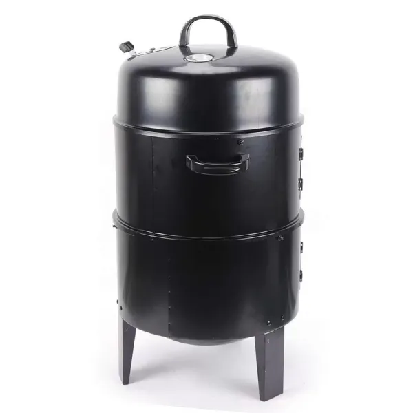 Multifunktionaler Räuchergrill 3in1 Geräucherter Grill Doppelschicht BBQ Holzkohlegrill w/Thermometer Multifunktionaler Räuchergrill 3in1 Geräucherter Grill Doppelschicht BBQ Holzkohlegrill w/Thermometer