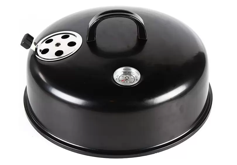 Multifunktionaler Räuchergrill 3in1 Geräucherter Grill Doppelschicht BBQ Holzkohlegrill w/Thermometer