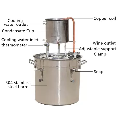 Destilliergerät,Edelstahl Destillieranlage Destille Alkohol WeinDestille Distiller Edelstahl 12L