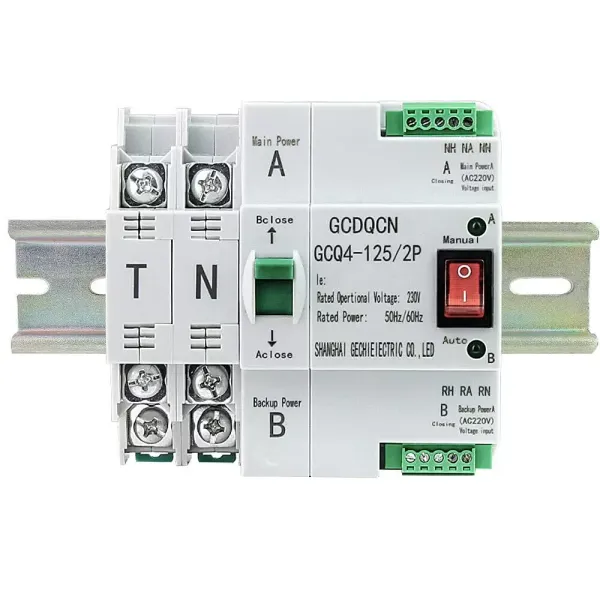 220V Dual Power Automatischer Transferschalter Transferschalter PC-Ebene MINI Umschalter 63A 2P