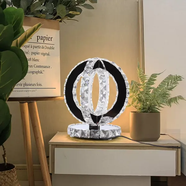 Kreative Kristalltischlampe K9 Kristallmaterial transparenter Lichtspiegel warmweiß geeignet für Haus