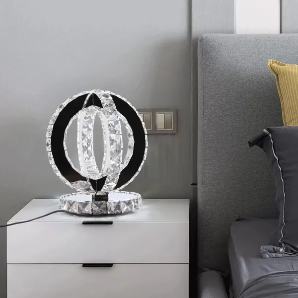 Kreative Kristalltischlampe K9 Kristallmaterial transparenter Lichtspiegel warmweiß geeignet für Haus