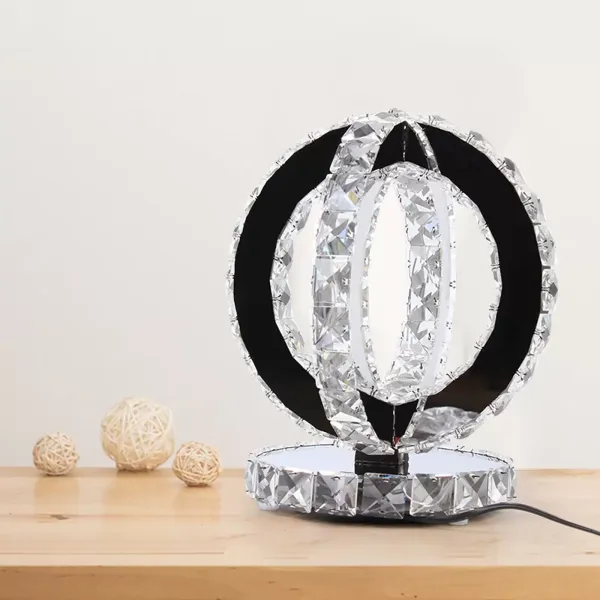 Kreative Kristalltischlampe K9 Kristallmaterial transparenter Lichtspiegel warmweiß geeignet für Haus